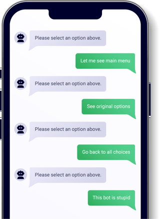 Example of two-way conversation via SMS